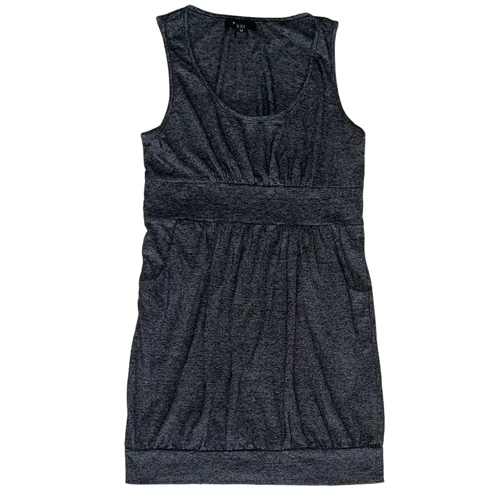 Faith 21 (Forever 21) Women’s Heather Gray Tank Dress with Pockets | Size Medium - Picture 2 of 4